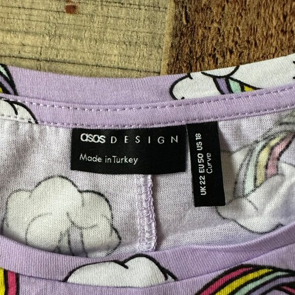 ASOS Rainbow Cloud Pajama Set Womens Loungewear Short Sleeve Top & leggings - Picture 7 of 10